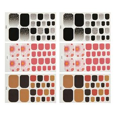 마켓감성 큐트 패턴 패디 스티커 3종 세트, no.6, 2세트