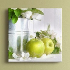 裝飾 油畫感 水果靜物畫框 cx465, D款-蘋果與花