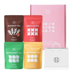 Sunsuhouse 花草茶禮盒組, 1組, 4種茶包+購物袋