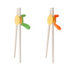 Combi 康貝 幼兒學習筷2件組 15公分 2歲以上適用, 綠色+橘色, 1組