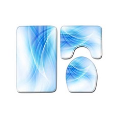 The Flow 幾何電腦立體圖案時尚浴室腳踏墊組 45 x 75 cm, 05, 1套