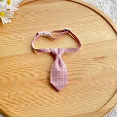 웨이비데이즈 반려동물 체크 미니 목줄 넥타이 W265-0256, 핑크(W265-0256P), 1개