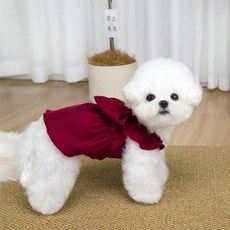 Qilci 狗狗浪漫荷葉邊連身裙