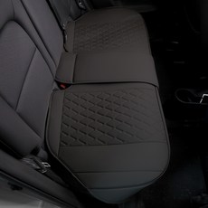 대한오토모빌 차량용 경차 뒷좌석 가죽 방석 시트커버, 1개, 모닝스파크 블랙