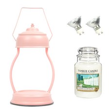 YANKee CANDLe 暖燈 + 大罐蠟燭 潔淨棉 + 2入燈泡組, 嬰兒粉