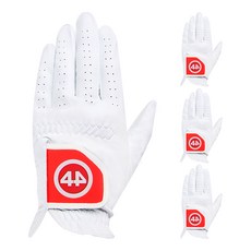 44 女性用半羊皮高級彩色拼貼高爾夫手套 左手穿戴 4入, 紅色