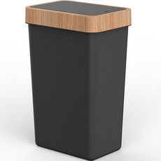 TUULI 竹製一鍵式方形垃圾桶, 黑色