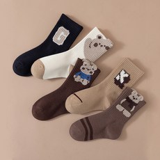 IBboom 兒童泰迪熊朋友襪子5雙組 H19