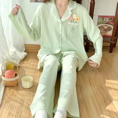 스타일컨택트 여성용 긴팔 잠옷 상하의 세트 SP-5111