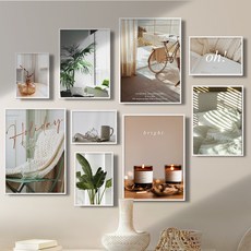 funyz 日常每日海報9款 + 造型保護貼套組, 混合顏色(外框), 隨機出貨(造型保護貼, 字母卡)