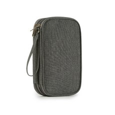 고민고밍 충전기 보조배터리 여행 양면 파우치, 그레이, 1개