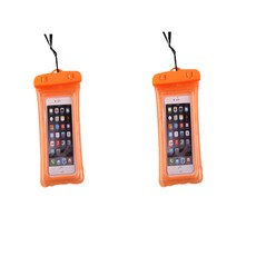 MJ 馬卡龍氣囊觸控水上樂園防水袋, 2個, 橘色