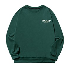 언탭트 남성용 빅사이즈 POLAND 스몰로고 맨투맨 티셔츠