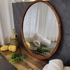 手工木質鏡子5, 5-2 淺棕色