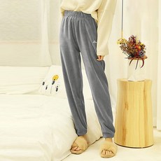 구디프 여성용 레이디 벨벳 기모 조거핏 밴딩 팬츠