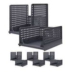 OLIVING 可折疊滑動式收納箱 大型4入 + 特大型4入, 灰色, 1套