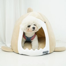 REDPUPPY 寵物海浪鯊魚造型睡窩, 米色