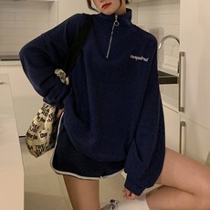 MarketA 女款Bird半拉鍊大學T