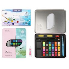 City 水彩顏料鐵盒組 粉紅色, 36色