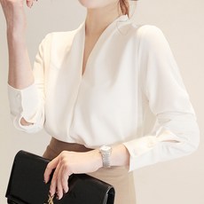 Elsso V領雪紡襯衫