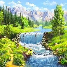 PIPO 夏季主題系列 DIY風景畫繪畫 40 x 50 cm, Q3304, 1個