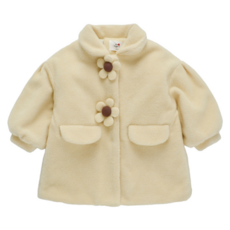 Orange Damul女童款花朵鈕扣大衣