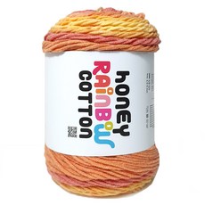 니뜨 허니 레인보우 코튼 뜨개실 100g, 1개, 536옐로우오렌지