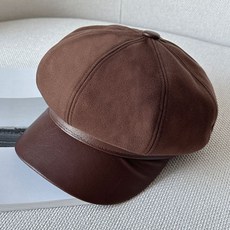 RIGHT NOW 皮革帽簷八角帽