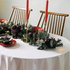 코티지 홀리데이 식탁보, 화이트, 6인(270 x 150 cm), 1개