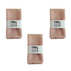 Block Mart 餐桌棉質廚房巾, 粉紅色, 3個