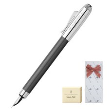 GRAF VON FABER-CASTELL fon Faber Castel Cassel Classic Bantley Tungsten噴泉筆 +墨盒禮品套件, F, 黑色