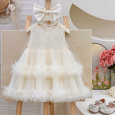 MisoPapa 女童用 Belleza 閃亮亮片連身裙