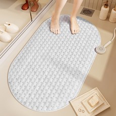 데이소이 심플 미끄럼방지 욕조 욕실 발판매트 69 x 39 cm, NO 03 육각형 화이트, 1개