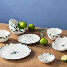 HANKOOK CHINAWARE 波西塔諾雙人家庭餐具9件組, 綠色, 餐具9種, 1套