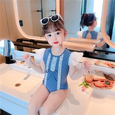 BEBENIZ 女童蕾絲蝴蝶結連身泳衣