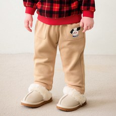 몰리멜리 뽀글댕이 세미핏 융 기모 팬츠