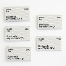 yarna My Memory 레터링 빈티지 디자인 패브릭 면 라벨, 아이보리, 5개