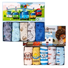 CL STORY 男孩童小巴士TAYO三角內褲 5入+天才麵包理髮師三角內褲 5入