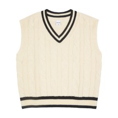 applepink 女童款麻花V領短版針織背心 R508