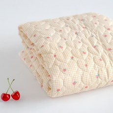 누빔원단 하트누빔 꽃 체크 나염 가방원단 홈패션 자두앤디 원단, 옐로우, 1개