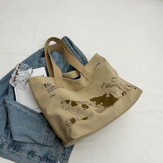 Minati 日常大尺寸帆布貓咪印花環保袋 ME32T