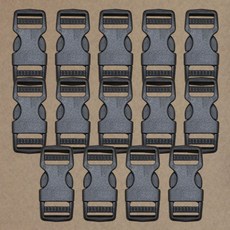 塑膠皮帶扣 15mm, 黑色, 14個