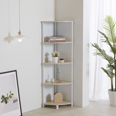 JD FURNITURE 5層角落式展示收納櫃, 白相思, 5層