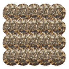 皺褶射出金屬寶石鈕扣 25mm, 20個, 金色