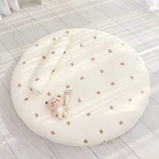 moms nature 幼兒用100支絎縫生物水洗染色分離型蕾絲圓形地毯, 本尼, 1個