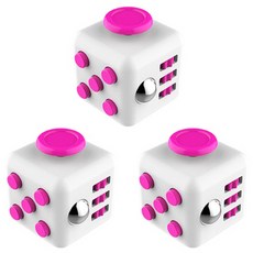 THAT'S THAT 童心未泯 Fidget 6面方塊 3入, 白色 + 粉紅色