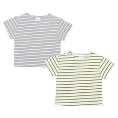 레인보우키즈 아동용 통기성 캔디 단가라 반팔티 2종 세트