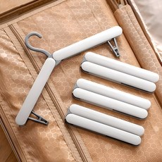 Ju and Ji 折疊式旅行便攜夾式衣架, 白灰色, 4個