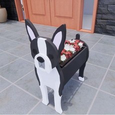 雷奧賓斯 庭院花圃裝飾擺件 杜樂棉犬造型花盆, 混色, 1個