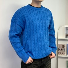 콘피아르 포근 루즈핏 라운드 꽈배기 니트티 TC6406